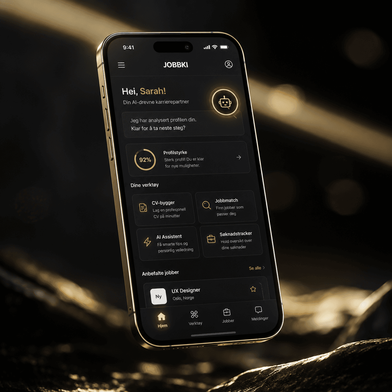Jobbki Mobile App preview Dark