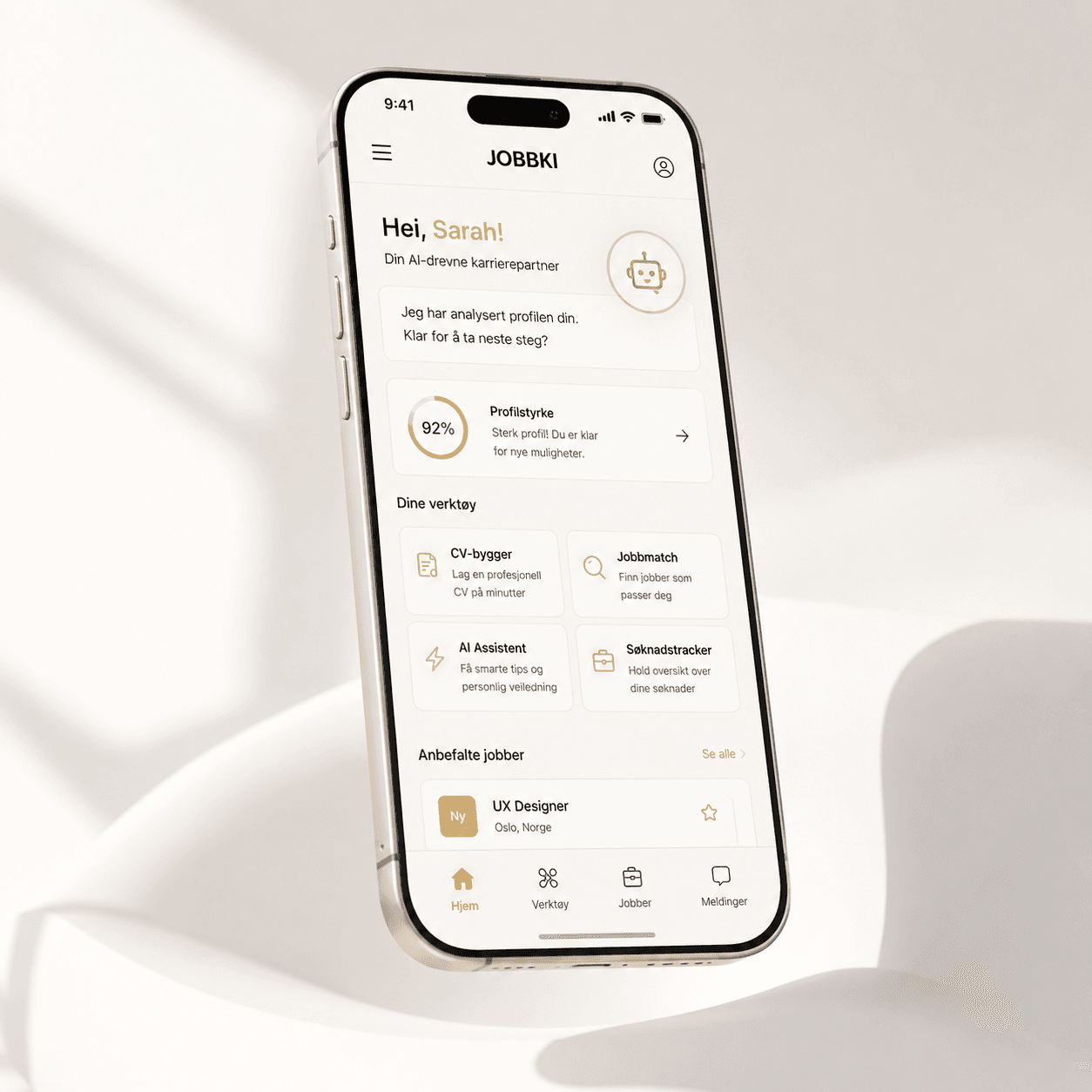Jobbki Mobile App preview Light